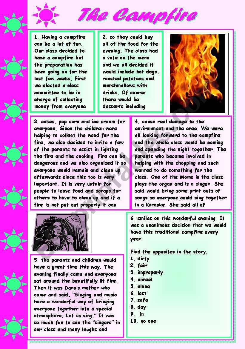 The Campfire worksheet