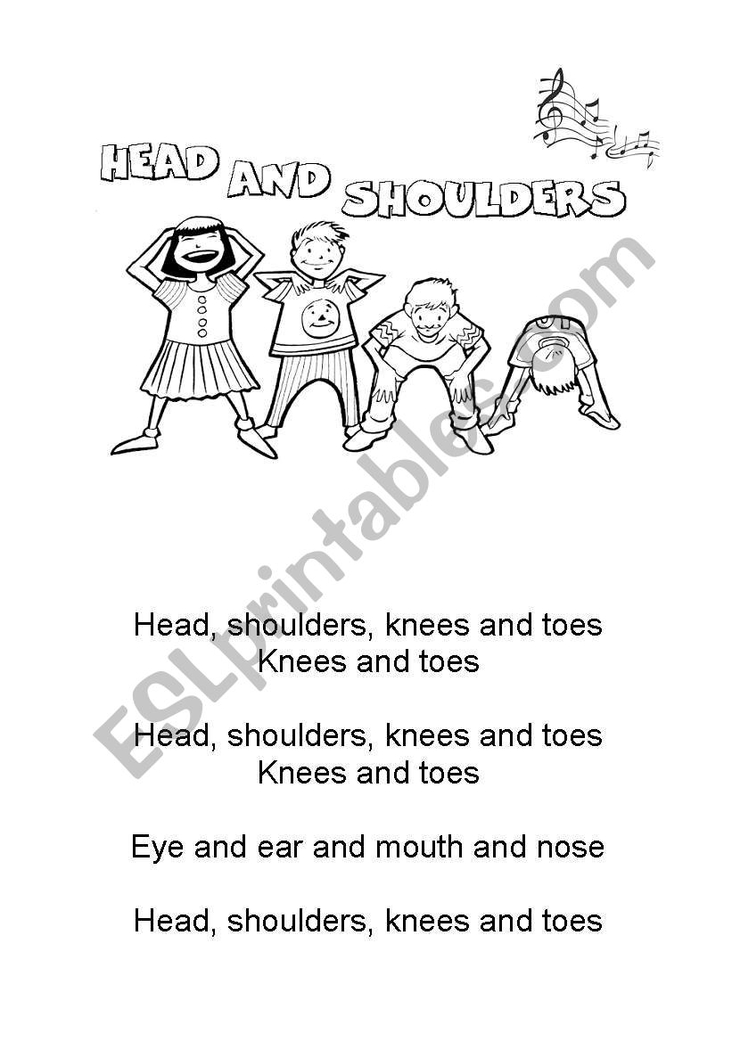 Music Head and Shoulders worksheet