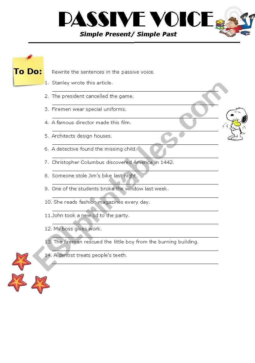 Passive voice worksheet