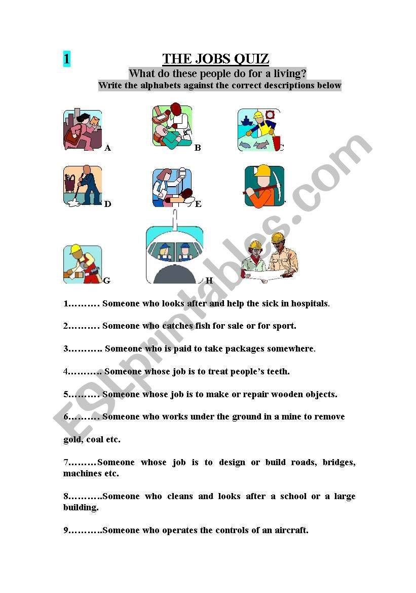 JOBS QUIZ worksheet