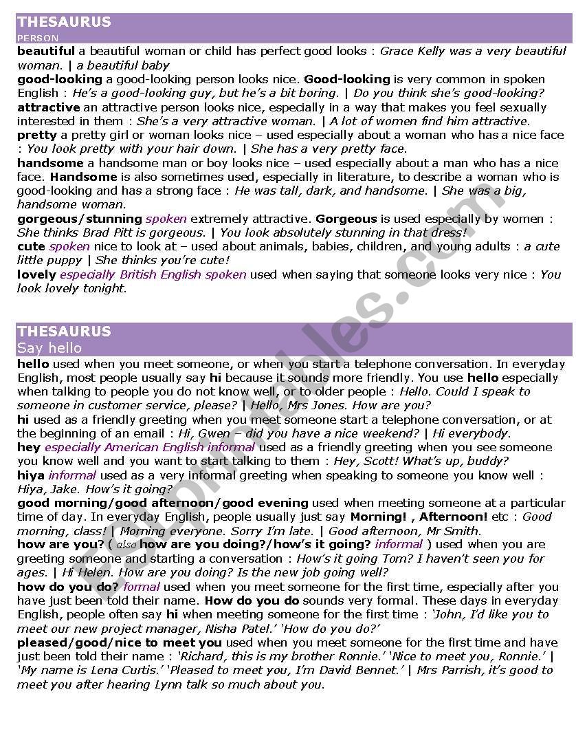 say hello worksheet