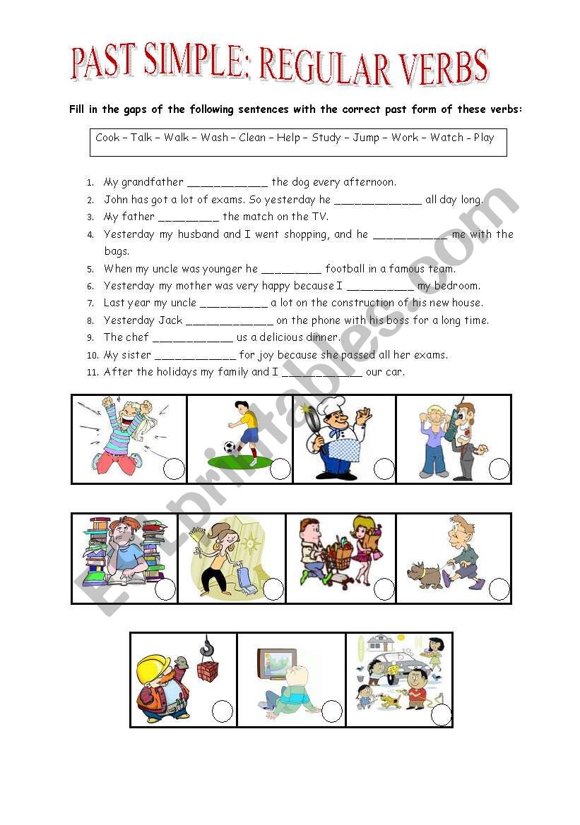 PAST SIMPLE OF REGULAR VERBS worksheet