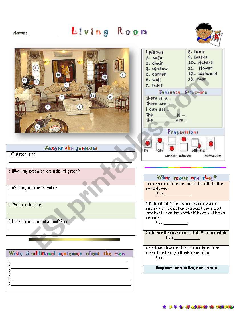 Living Room worksheet