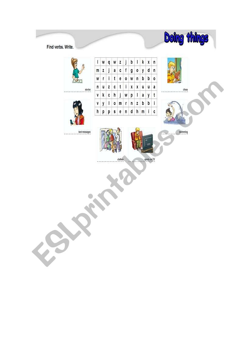 DOING THINGS worksheet