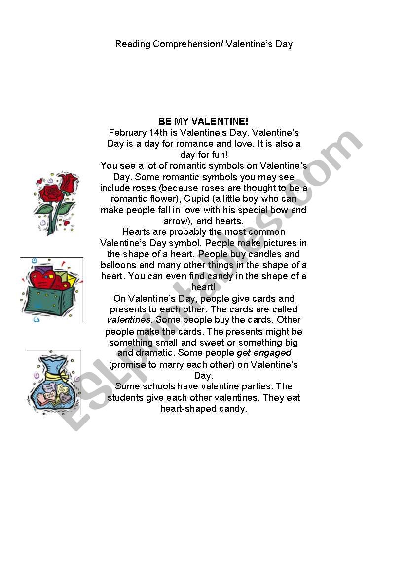 Be Valentine worksheet