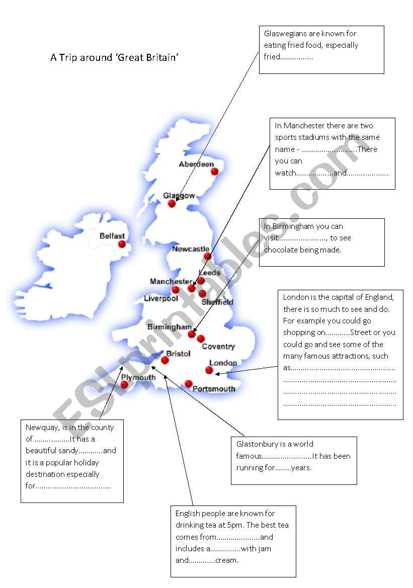 a trip around great britain worksheet