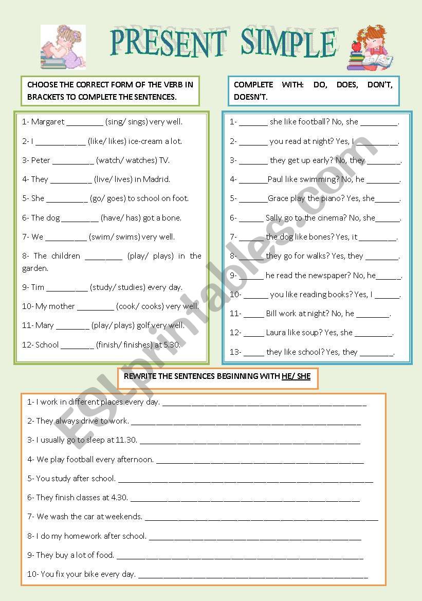 PRESENT SIMPLE  worksheet