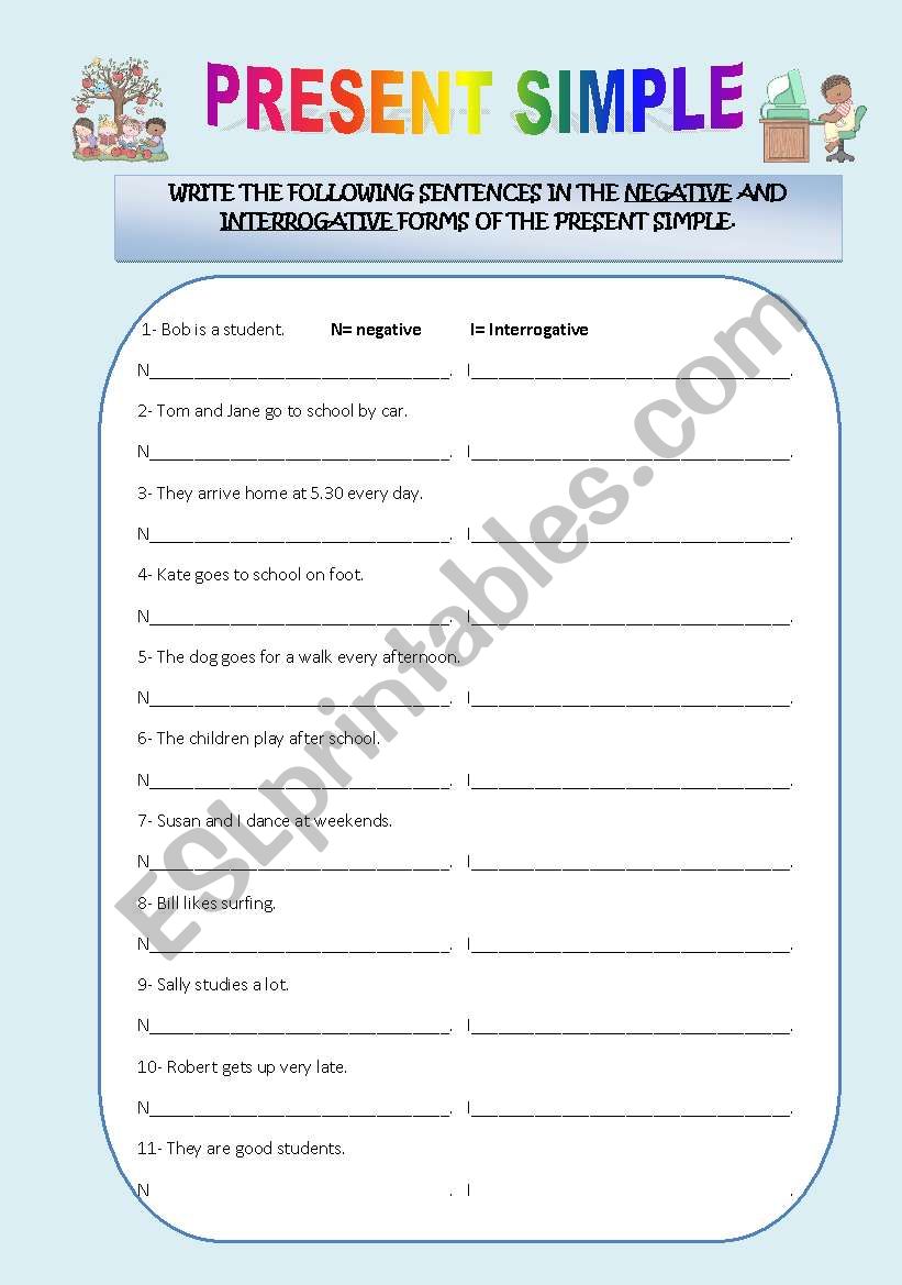 PRESENT SIMPLE - Negative and interrogative