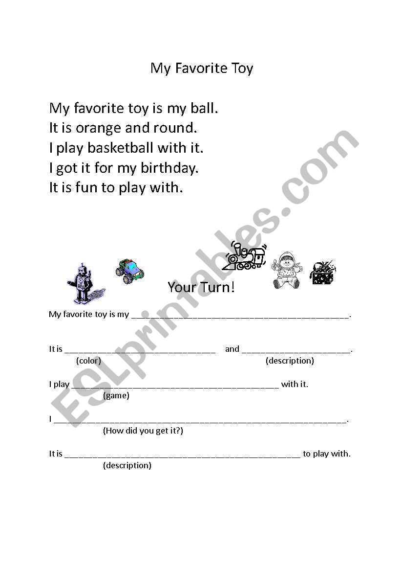 My Favorite Toy Writing Excercise