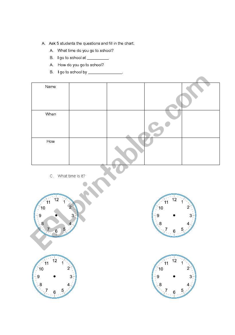 What time/How do you go to school