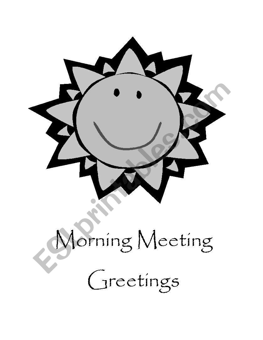 Morning Meeting Greetings worksheet