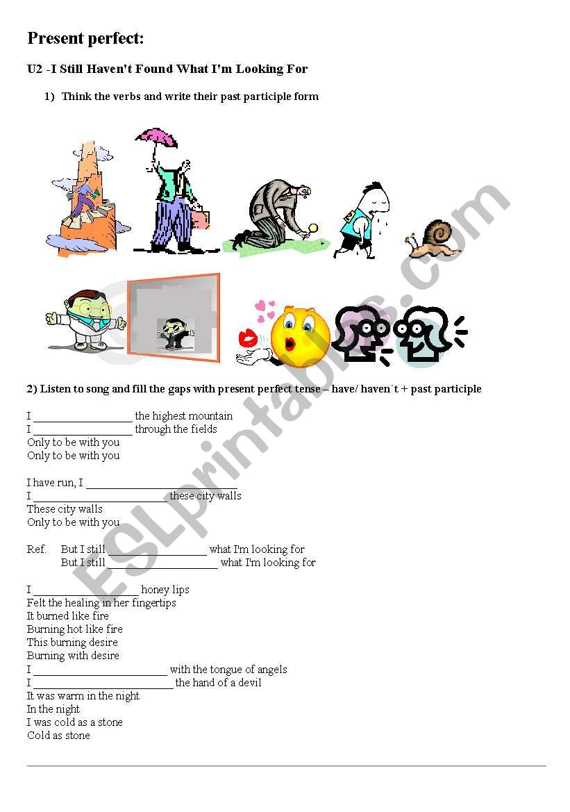 Present perfect practising worksheet