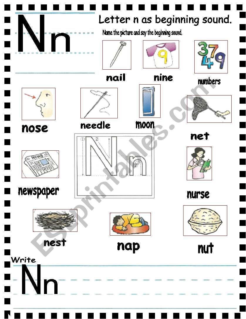 ABC -  letter Nn and sentences