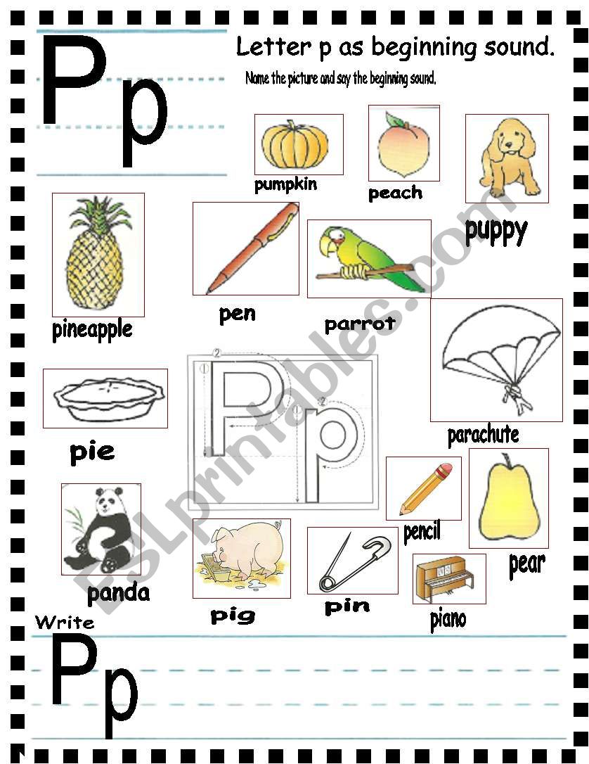 ABC -  letter Pp and sentences