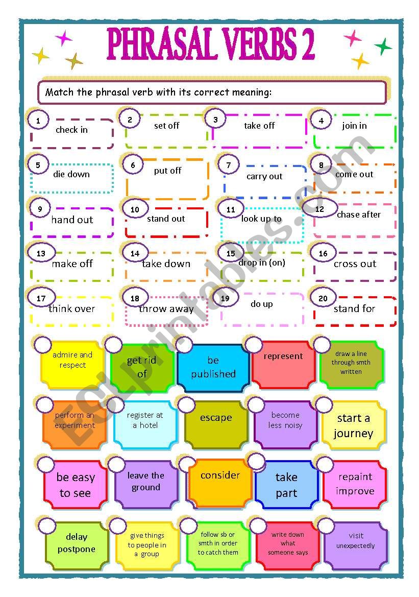 Phrasal Verbs worksheet