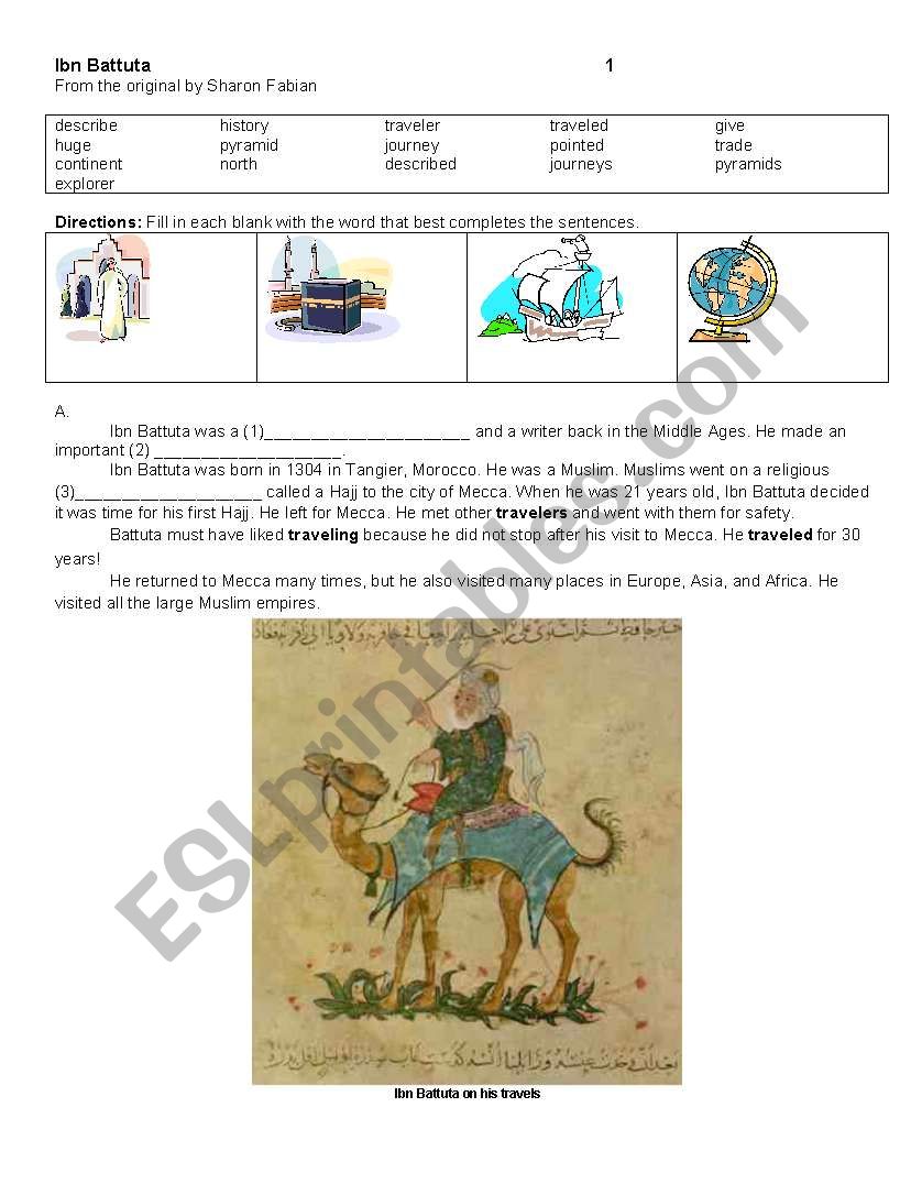 Ibn Battuta Reading  worksheet