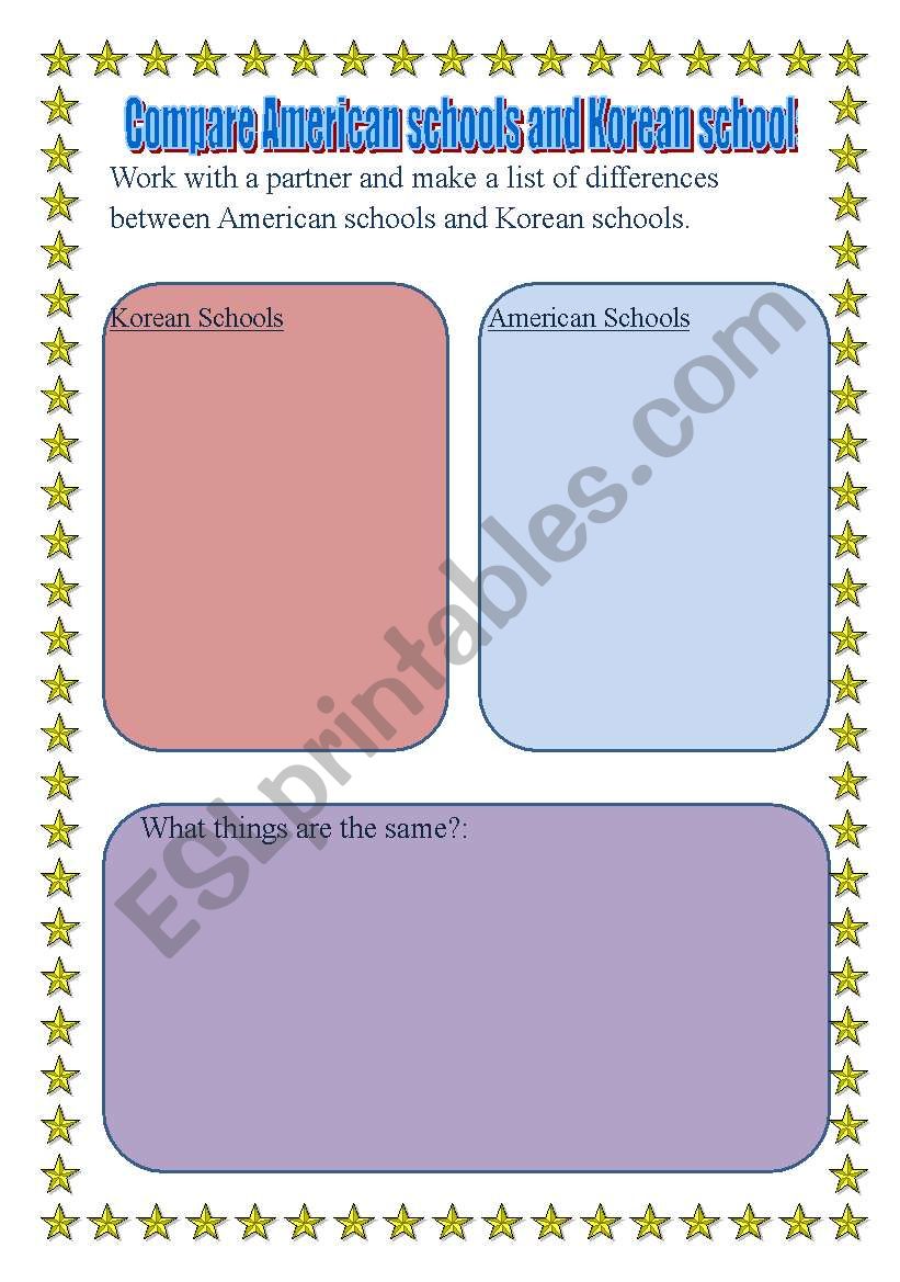 american school culture compare korea