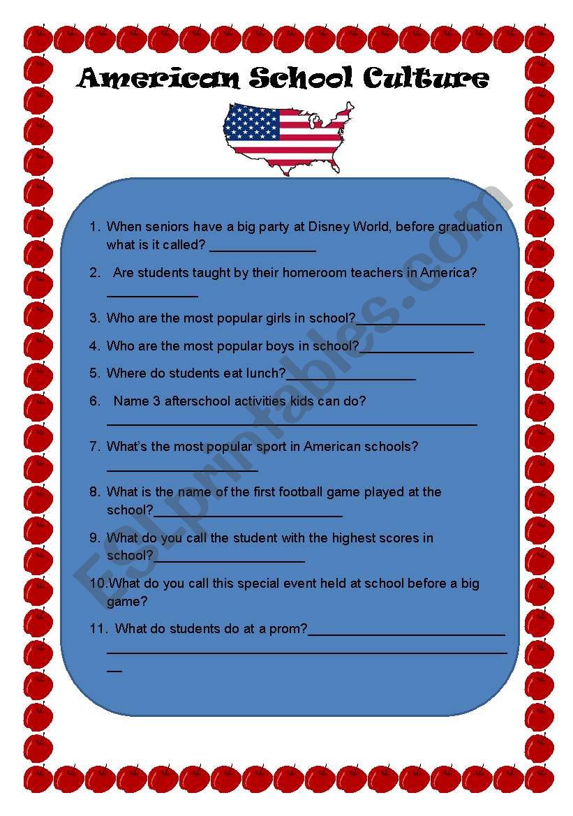 American classroom culture quiz