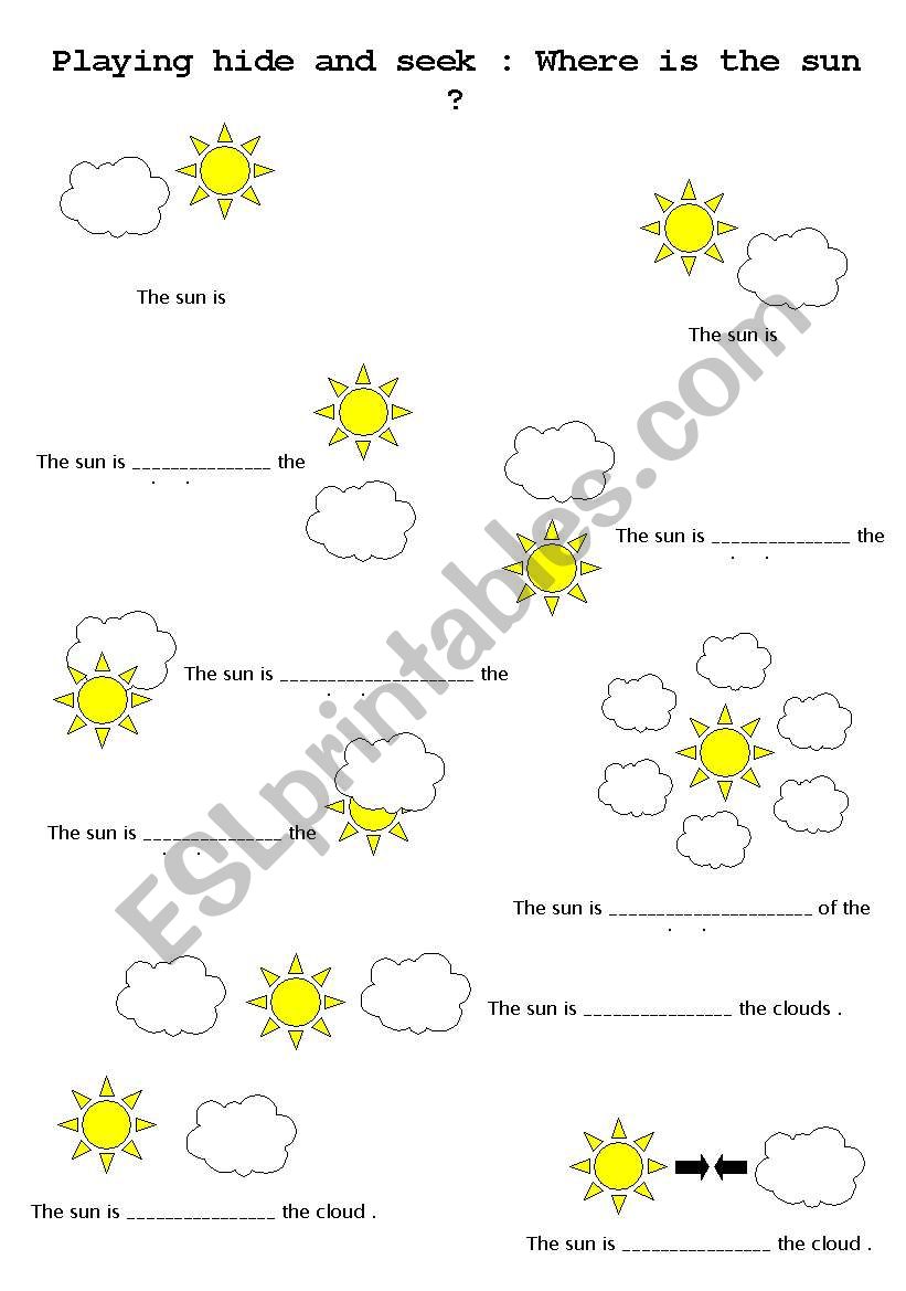 Where is the sun ? worksheet