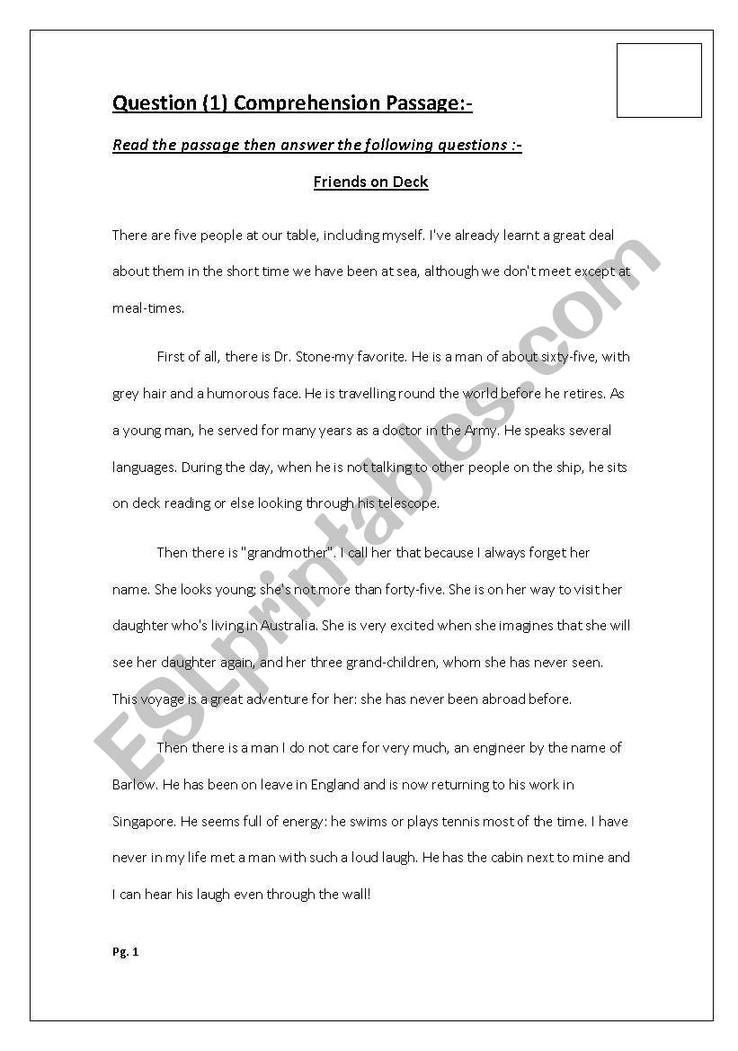 First Intermediate exam worksheet