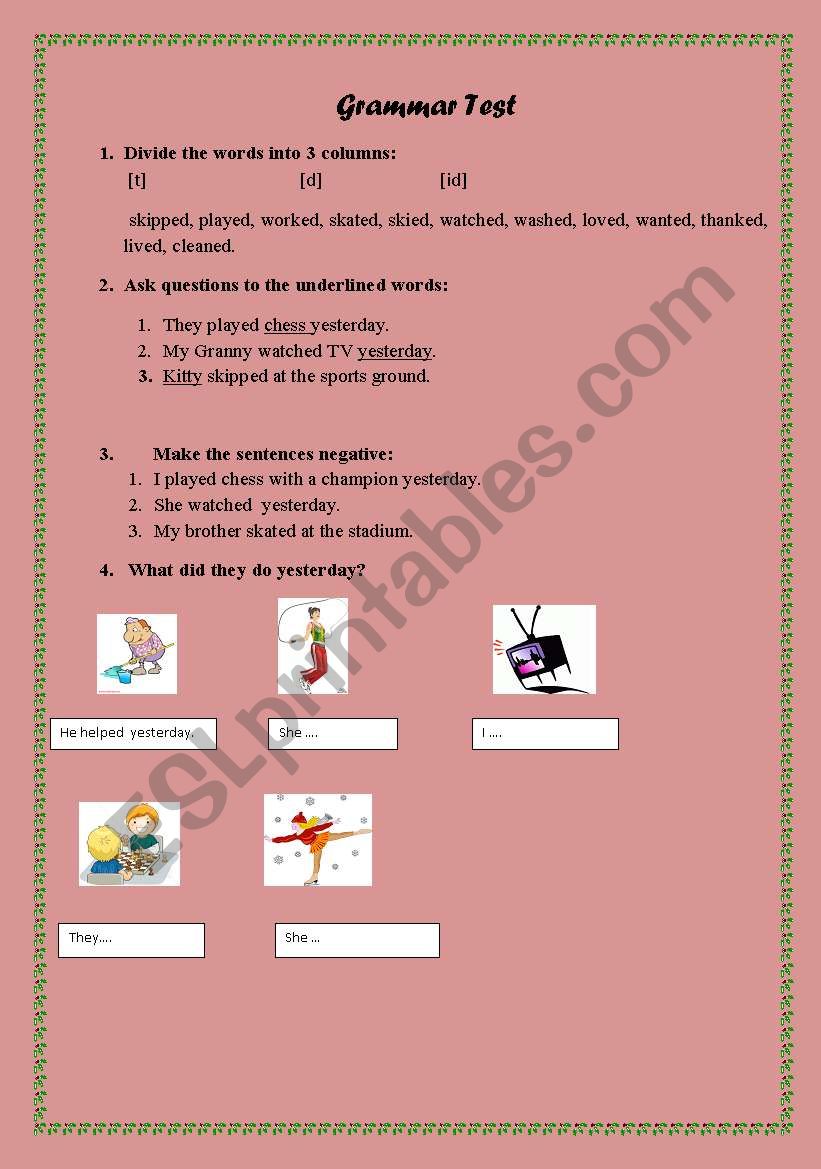 Past Simple worksheet