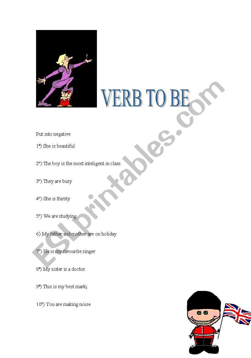 Verbo to be para tercer ciclo worksheet