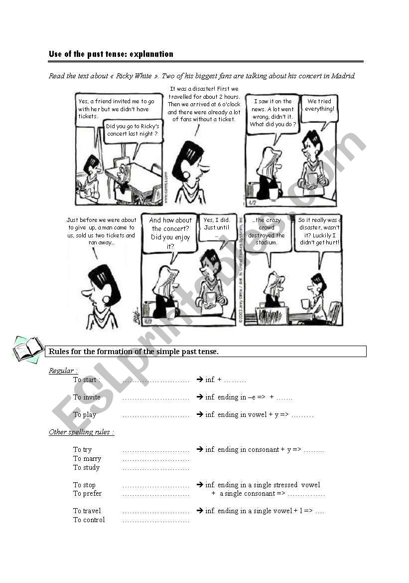 Use and formation of the past simple tense