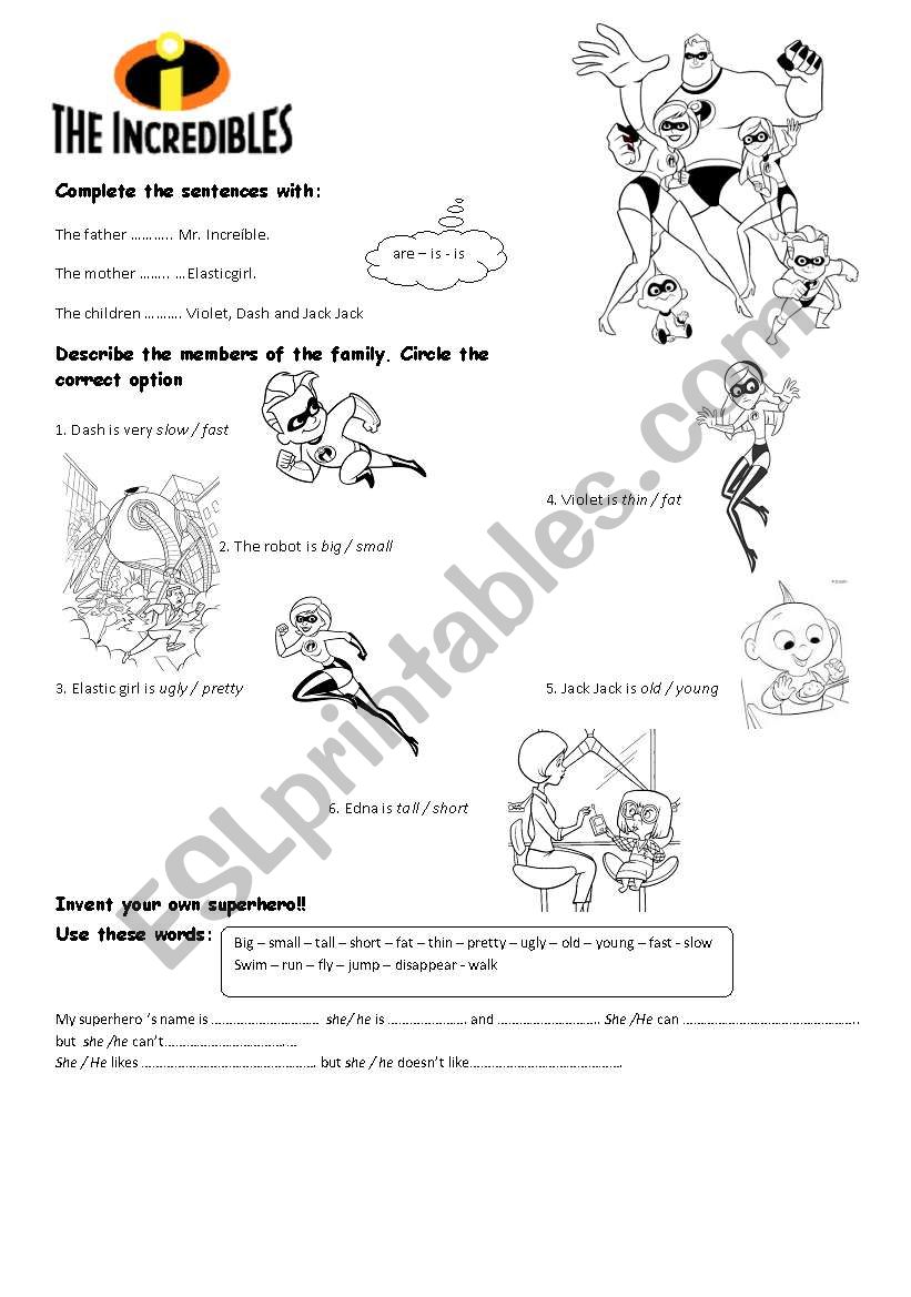 the incredibles worksheet