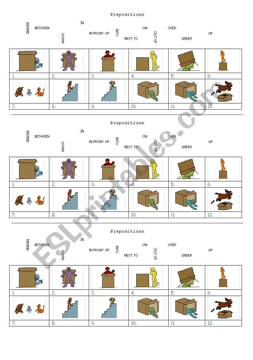 prepositions worksheet