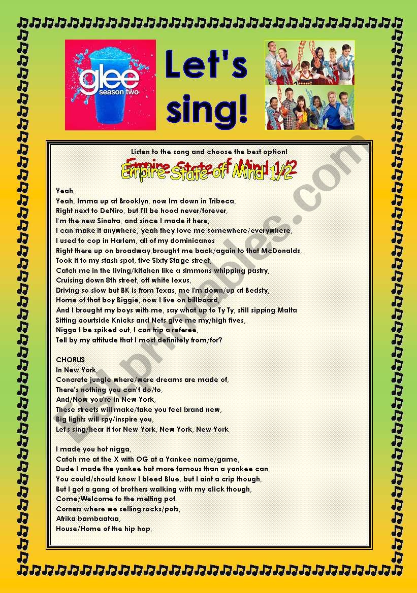 > Glee Series: Season 2! > SONGS FOR CLASS! S02E01 *.* TWO SONGS *.* FULLY EDITABLE WITH KEY! *.* PART 1/2