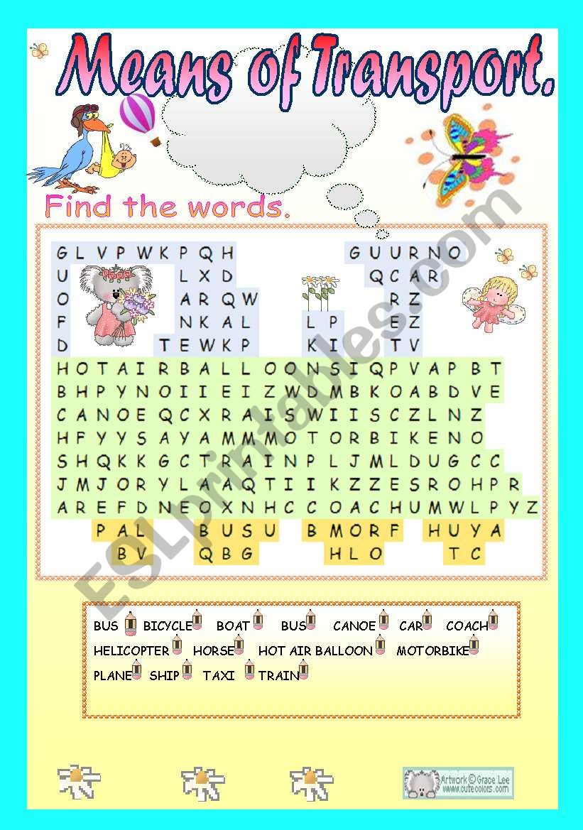 MEANS OF TRANSPORT. worksheet
