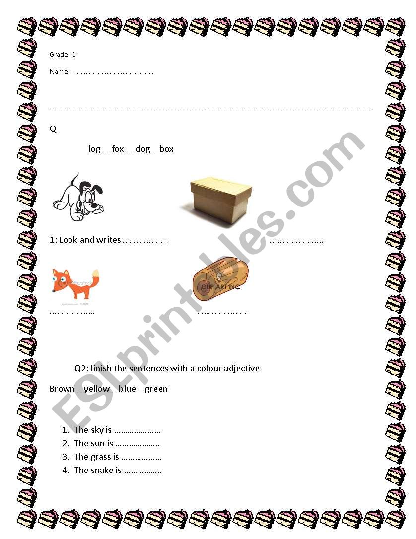 mixed simple grammar for grade one