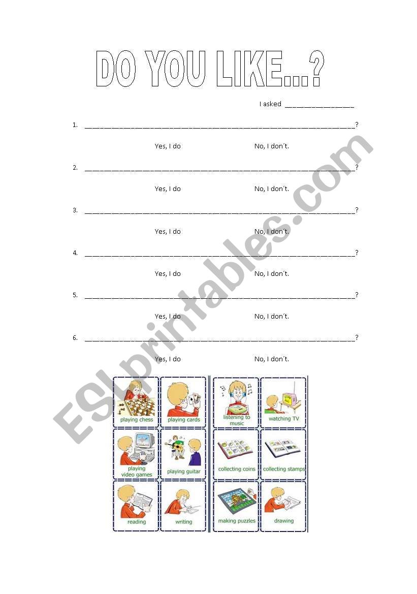 Do you like...? worksheet