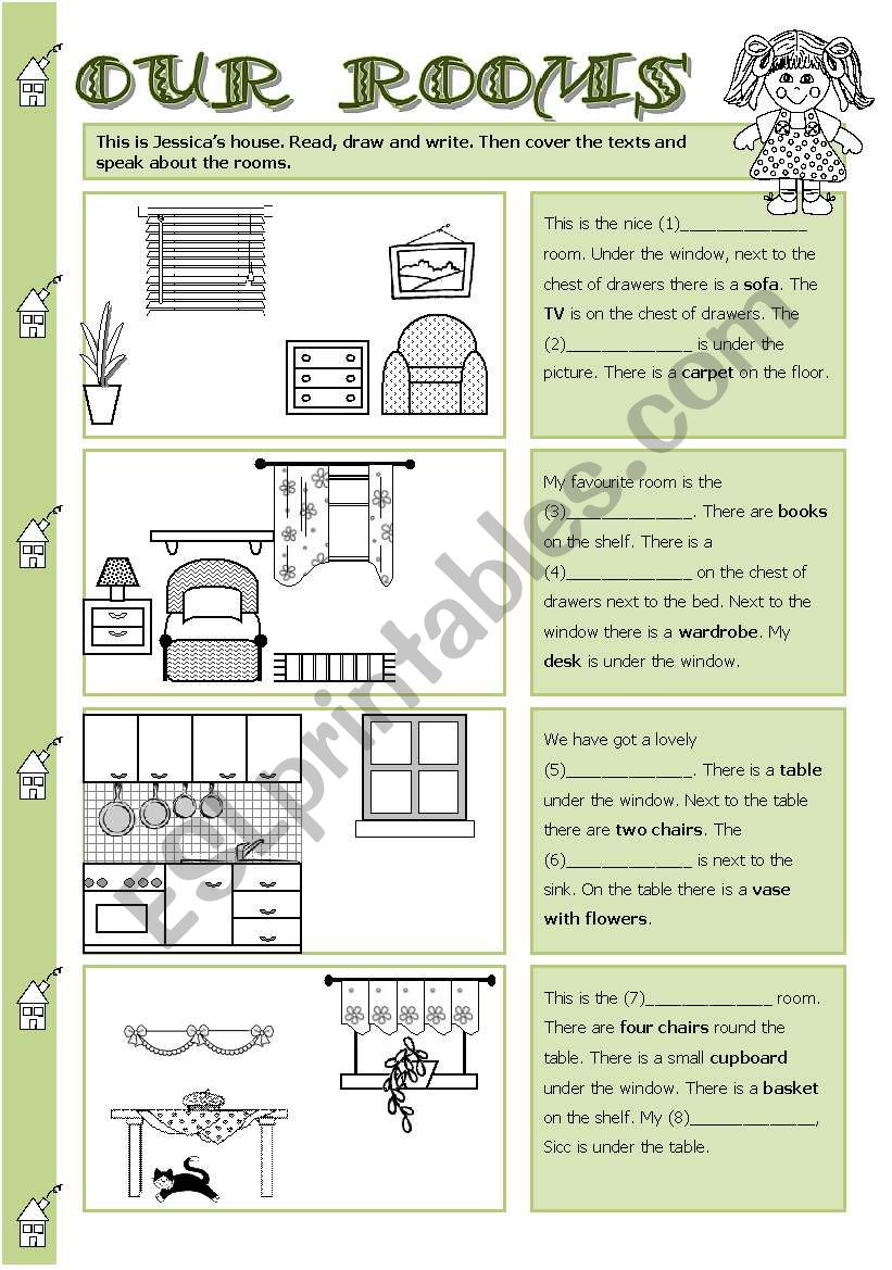 Our rooms worksheet