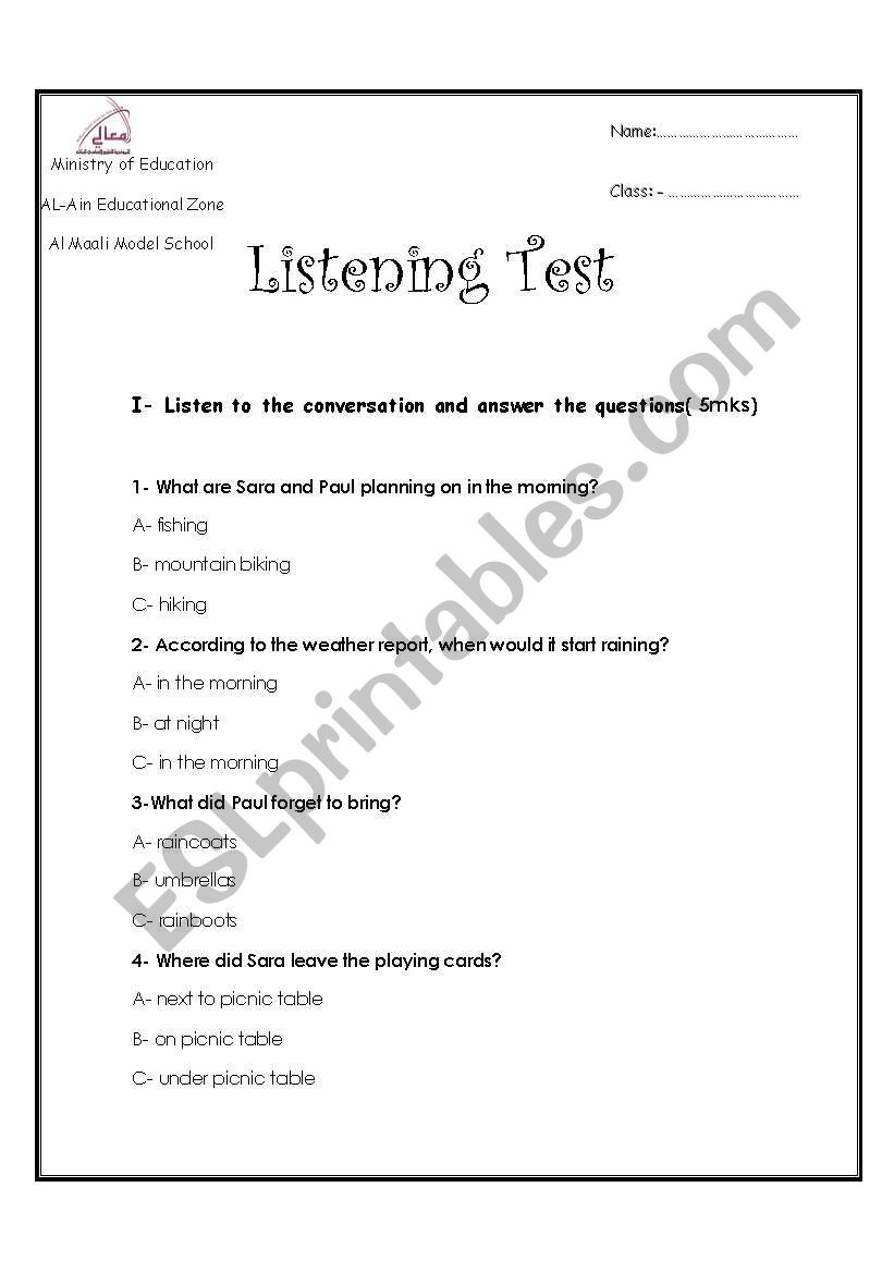 camping is important worksheet