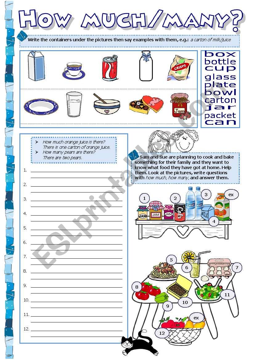 How much/How many? worksheet