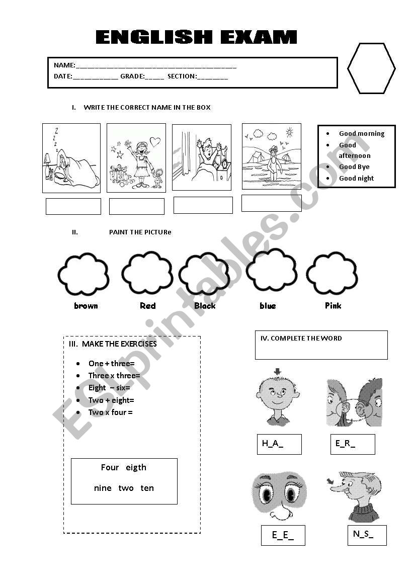 the greetings worksheet