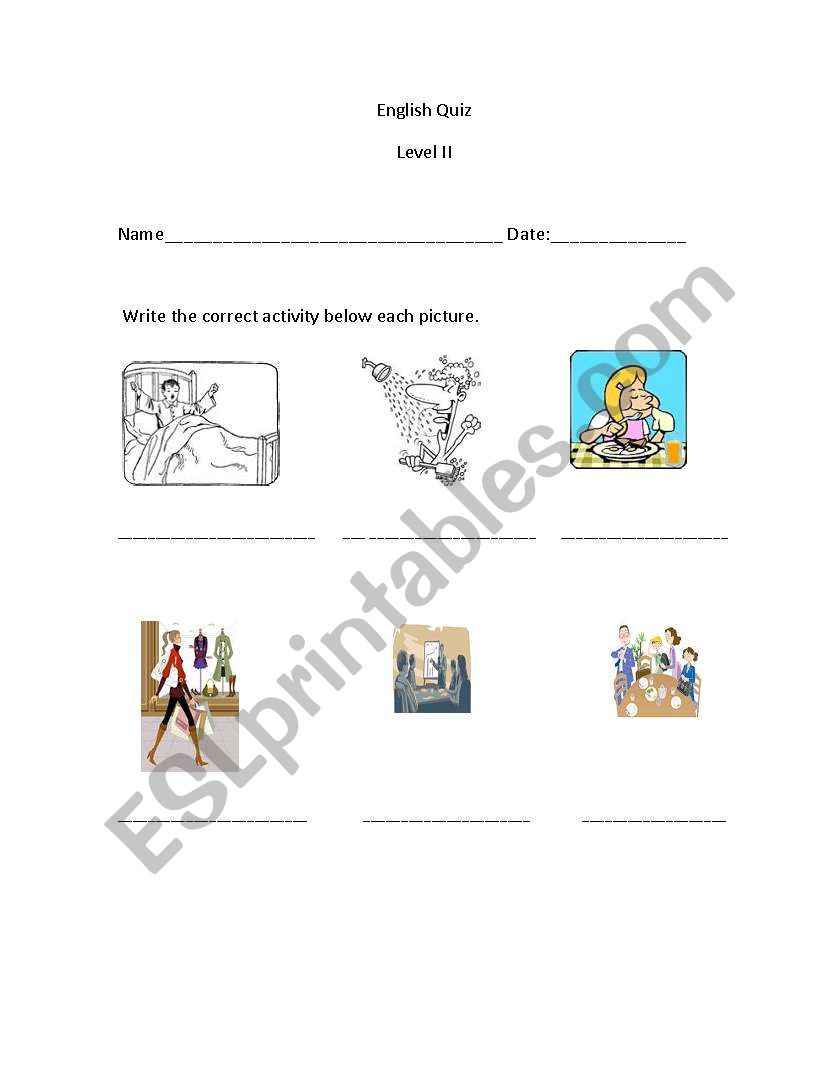 quiz worksheet