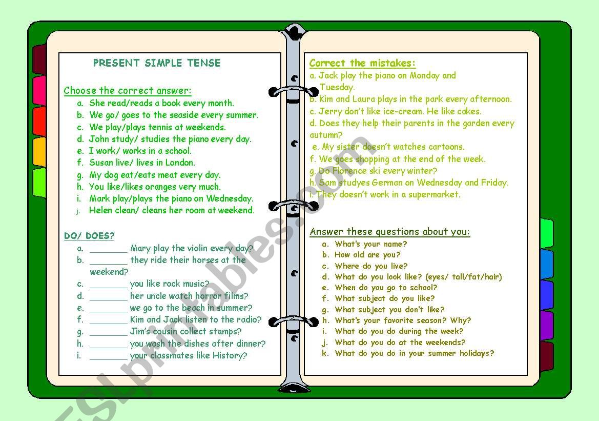 Present Simple worksheet