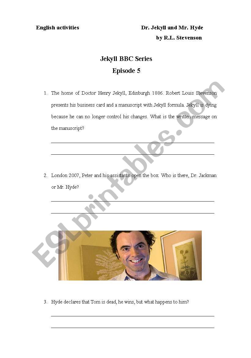 Jekyll BBC Series Episode 5 worksheet