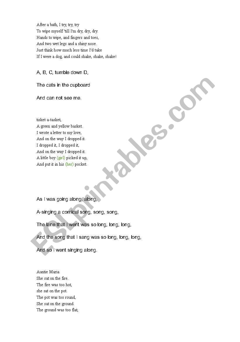 diddies worksheet