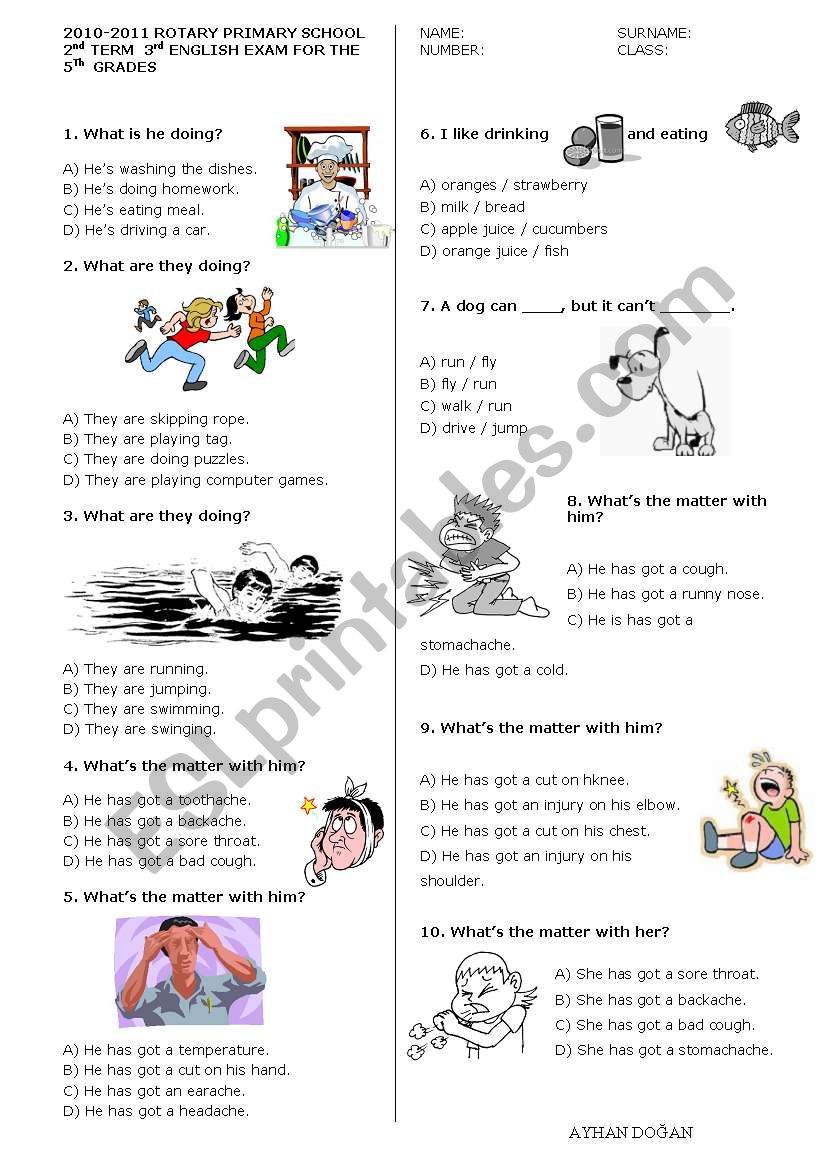 6TH GRADES EXAM worksheet