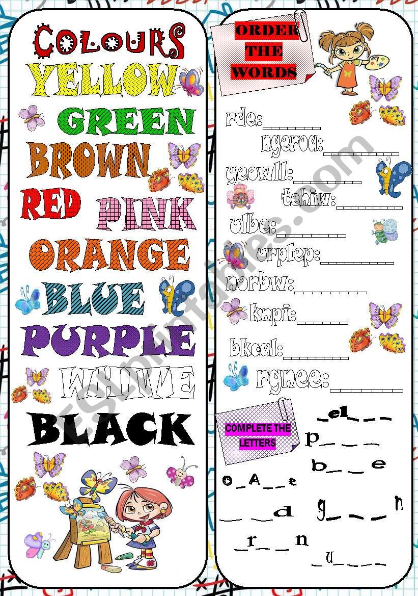 COLOURS worksheet