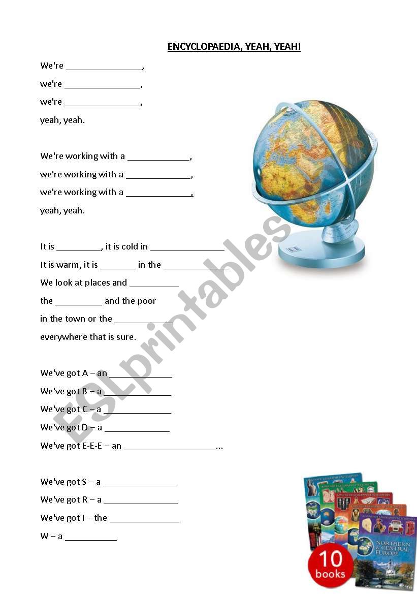Geography Song worksheet