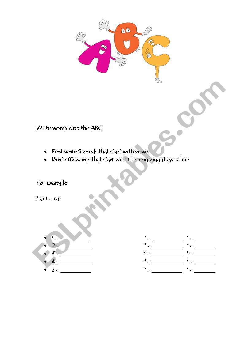 ABC worksheet