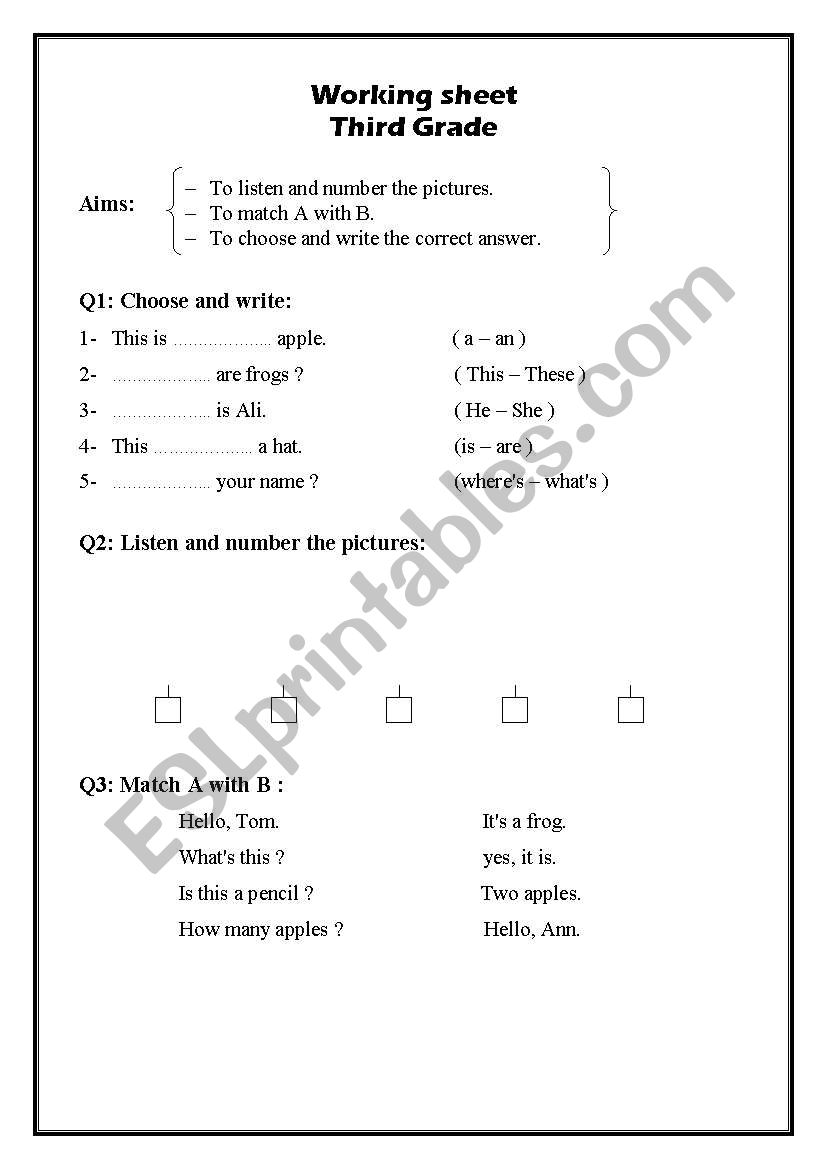 number worksheet