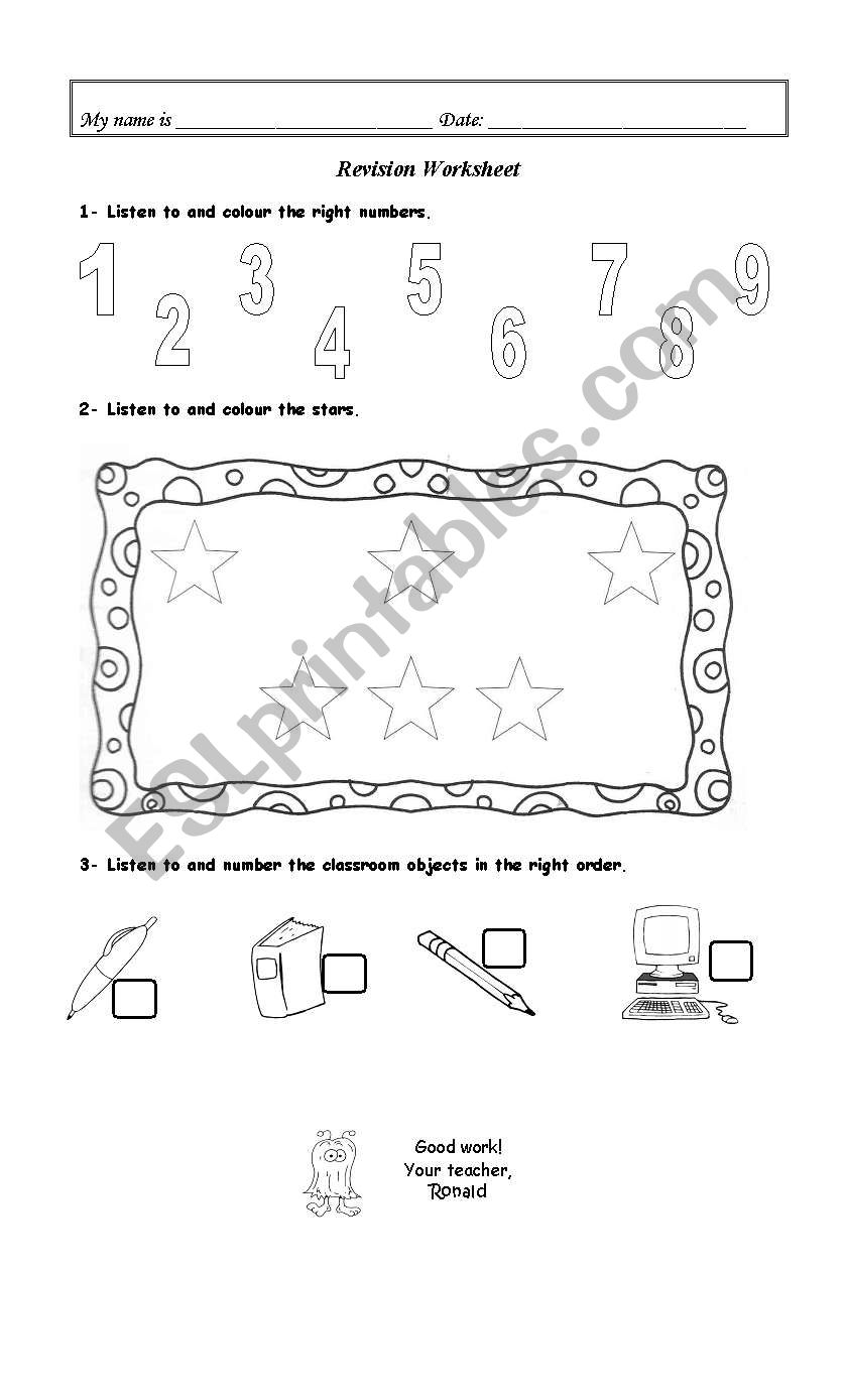 revision worksheet worksheet
