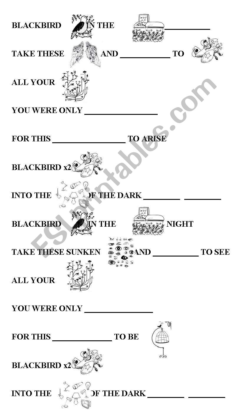 BLACKBIRD - the Beatles worksheet