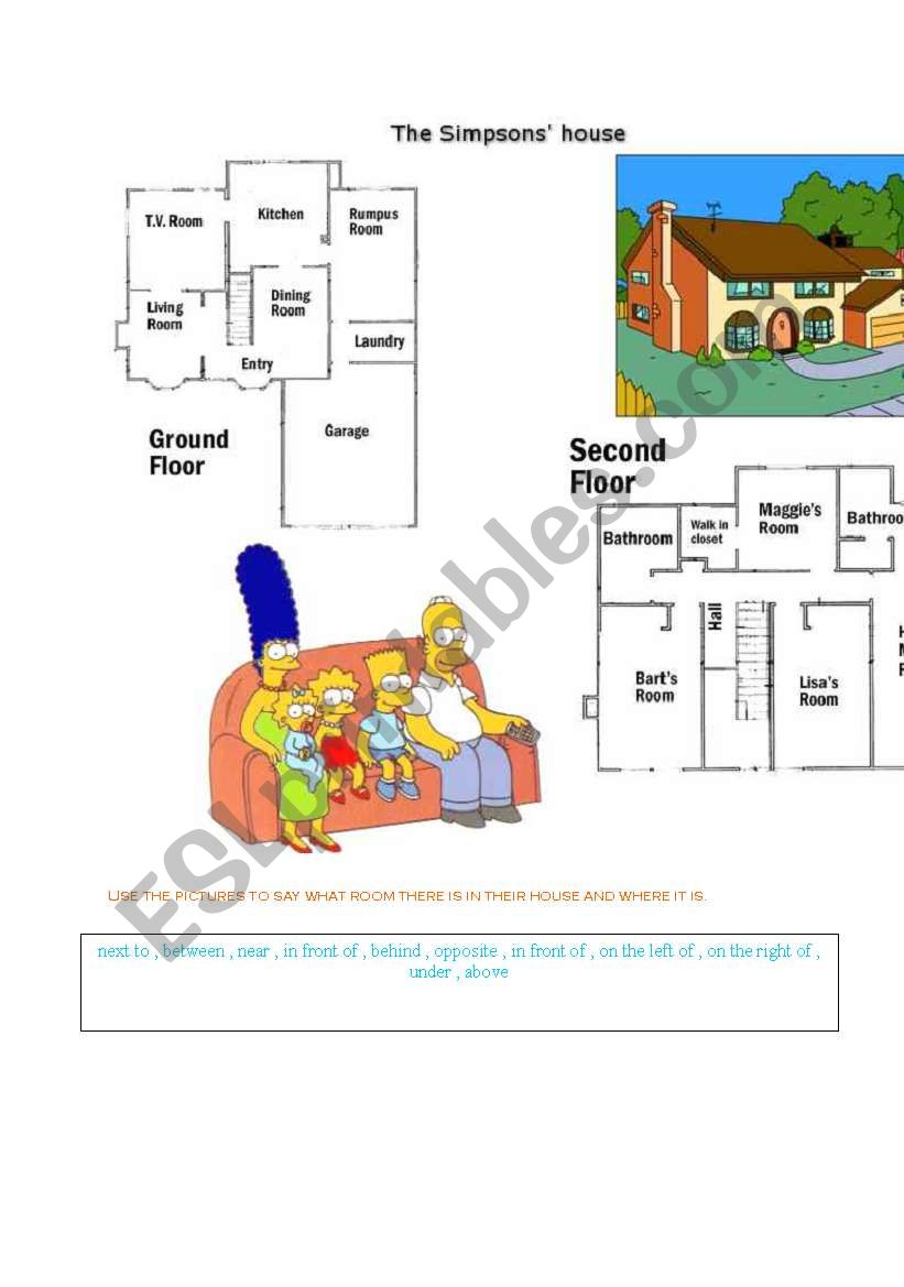 THE SIMPSONSÂ´ HOUSE worksheet