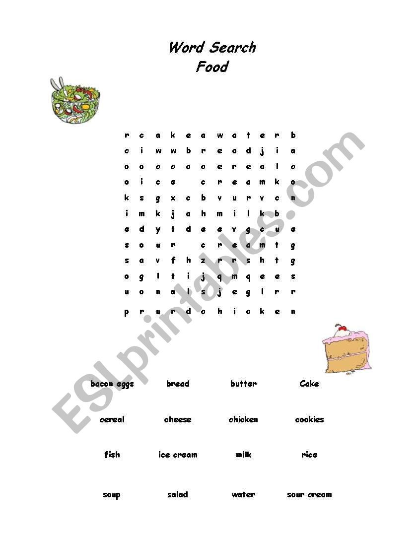 Food vocabulary worksheet